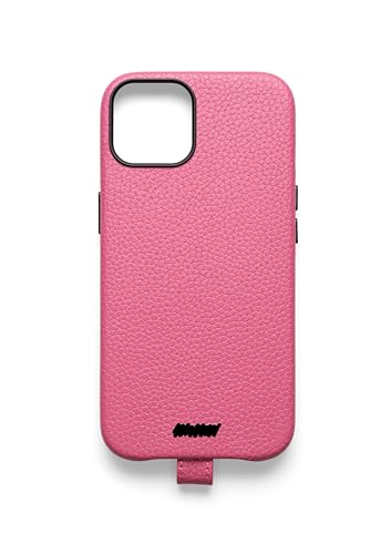 Coque iPhone 12 Pro effet cuir rose avec microfibre chic