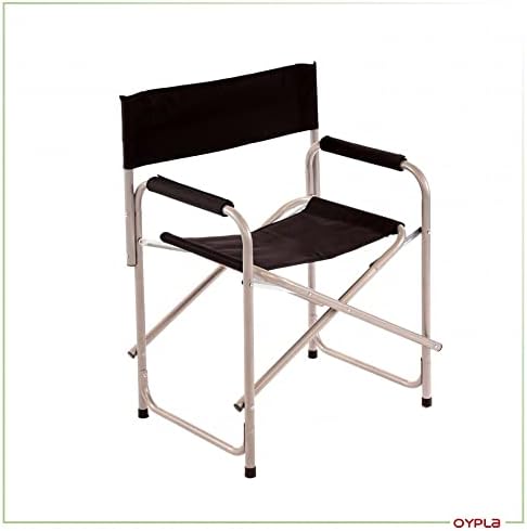 Oypla Lightweight Frame Folding Portable Black Outdoor Camping Directors Chair