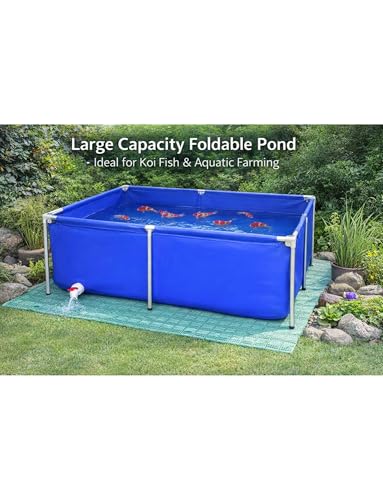 Acuario de lona reforzada y acero para la cría de peces koi 8