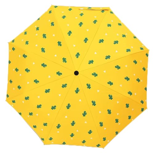 Image of House of Quirk Ultra Light and Small Mini Umbrella with Carrying Pouch ((Yellow Cactus))
