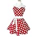 Lovely Sweetheart Red Retro Kitchen Aprons Woman Girl Cotton Polka Dot Cooking Salon Pinafore Vintage Apron Dress Christmas