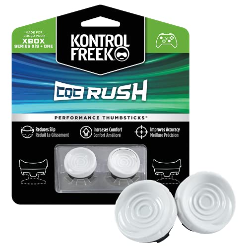 KontrolFreek FPS Freek CQC Rush kontroler do Xbox One i Xbox Series X, pałeczki wydajności | 2 wklęsłe środkowy stan, biały
