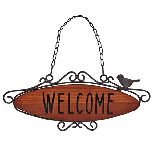 Vosarea Cartel de Puerta de Welcome Placa de Bienvenida de Madera Letr