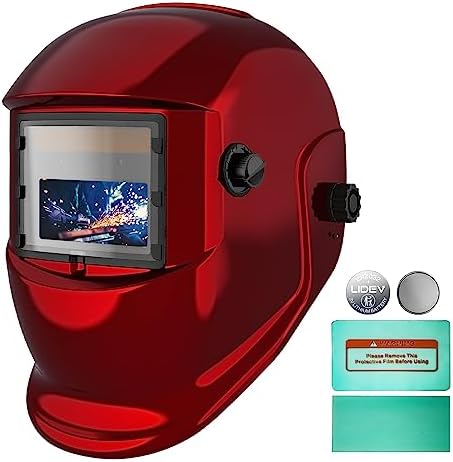 TRQWH Welding Helmet Auto Darkening Welding Hood Solar Powered True Color Welder Mask 2 Arc Sensor Wide Shade 9-13 Welder Helmet with Grinding Cut for MIG TIG ARC