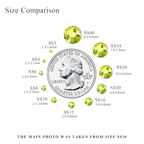 Image of 1440PCS SS16 Crystal Glass Flatback Rhinestones, Round Flat Back Crystal Gems for Nail Art and Craft Clothes, Glue Fix Diamond Stones Citrine /Lemon Yellow (3.8-4.0mm)