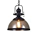 Produktbild Retro Pendelleuchte Glassschirm Rund Design Vintage Küche Lampe Hängeleuchte E27 Eisen Hängelampe Rustikal Wohnzimmer Esszimmer Arbeitszimmer Beleuchtung Restaurant Leuchte Deckenleuchte Ø31cm