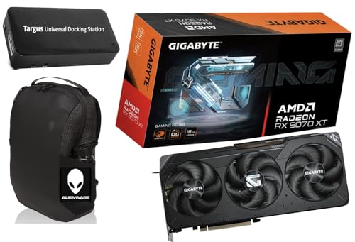 GIGABYTE Radeon™ RX 9070 XT Gaming OC 16GB GDDR6, 256 bit, Resolution 7680x4320, PCI-E 5.0, Boost Clock: up to 3060 MHz, Bundle with Targus Universal Docking Station and Alienware Backpack