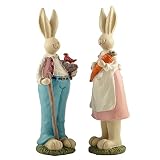 PlentifulHome Easter Rabbits Figurines, Bunny Dector Gifts for Kids Animal Statues, Suitable for Pat