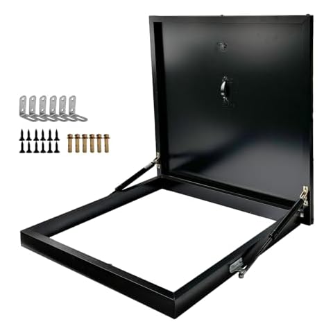 PLDOULY Roof Hatch, Heavy Duty Galvanized Steel Construction - Waterproof and Insulated Roof Access Hatch with Security Lock(31.5" x 31.5") Cover