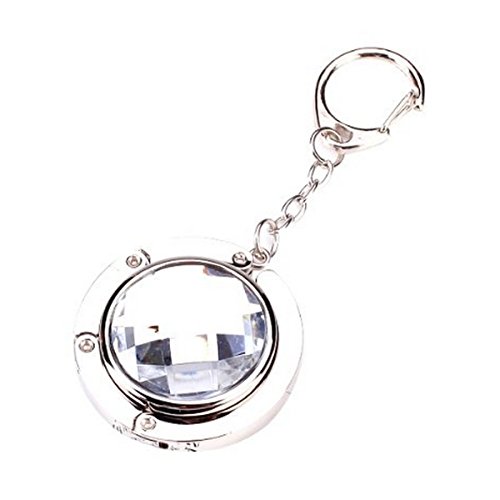 Fashion Culture Jewel'd Portable Handbag Hanger w Clip, Clear