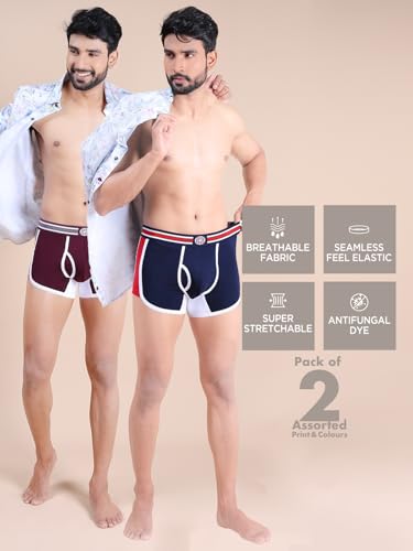 Image of RUPA Colors Mens Premium Sporty Front Open Mini Trunks| Breathable Fabric | Super Stretchable | Pack of 2