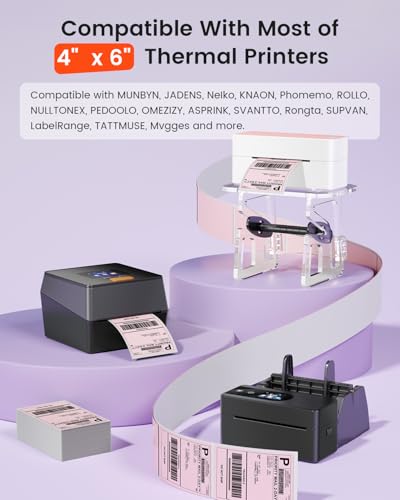 Image of Phomemo 4x6 Thermal Shipping Label Pink (500 Sheet 4x6 Fanfold Labels) | 4x6 Thermal Labels Fold, Compatible with MUNBYN,JADENS,Nelko,Rollo, KNAON, Phomemo Shipping Label Printer