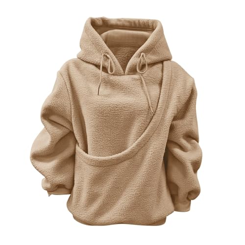 Kapuzenpullover Damen Mit Katzentasche Oversize Hoodie Haustier Carrier Sweatshirt Pullover Große Tasche Mit Reißverschluss Winter Kapuzenpulli Katzenpulli Langarmshirt Pet Katzen Hund Schwarz Xxxl L