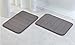 2 Pack - 17"x 24" Microfiber Memory Foam Bath Mat with Anti-Skid Bottom (Storm Grey)