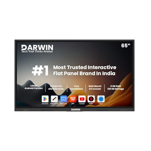 DARWIN 98 Inches 4K UHD Touch Screen LED TV UltraTouch Display Interactive Flat Panel Latest Android Version Ideal for Office,Institute with K12-Educational Content|8GB 128GB (98, Inches)