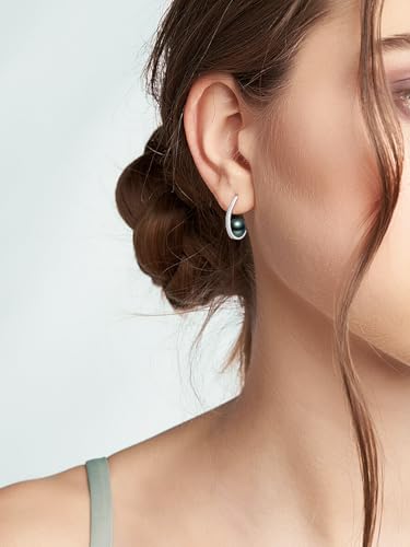 Tahitian Black Pearl Earring For Women AAAAA Grade Tahitian Black Pearl 925 Sterling Silver Jewelry Gift For Wife Mom Girlfriend Gift For Christmas Mother's Day Valentine's Day2