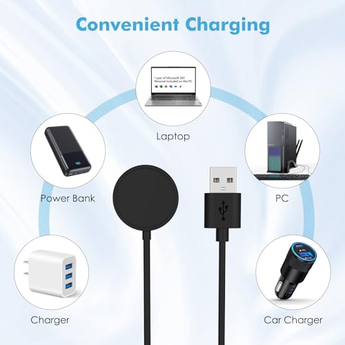 MoKo Charger Compatible with Gabb Watch 3/3e, Portable Magnetic Charger Dock with 3.3 ft/1 m USB Charging Cable for Gabb Watch 3/3e, Black by MoKo - Image 6