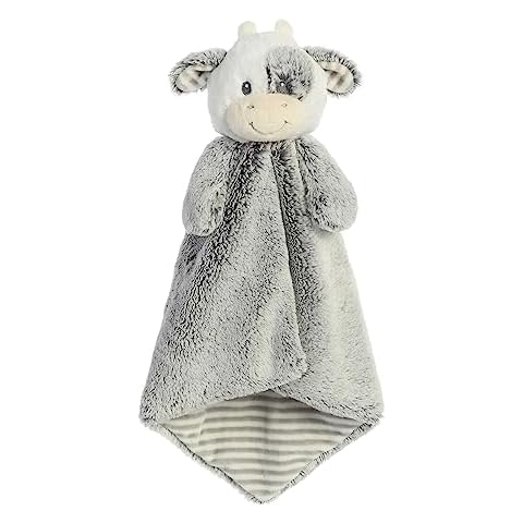 ebba Aurora® Snuggly Cuddlers Luvster™ Coby Cow Baby Stuffed Animal - Comforting Companion - Security and Sleep Aid - Gray 16 Inches Cover