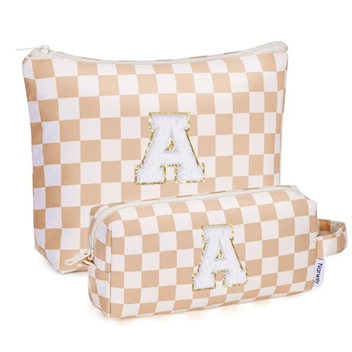 Narwey Initial Makeup Bag, Birthday Gifts for Teen Girls kids Tween Women
