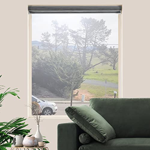 Jiangpin Textile Blinds For Windows, Dual Layer Zebra Thermal & Light Filtering Roller Shades For Living Room And Basement, (Maximum Height 72Inch, Grey, Width 22 Inch) #TOP2