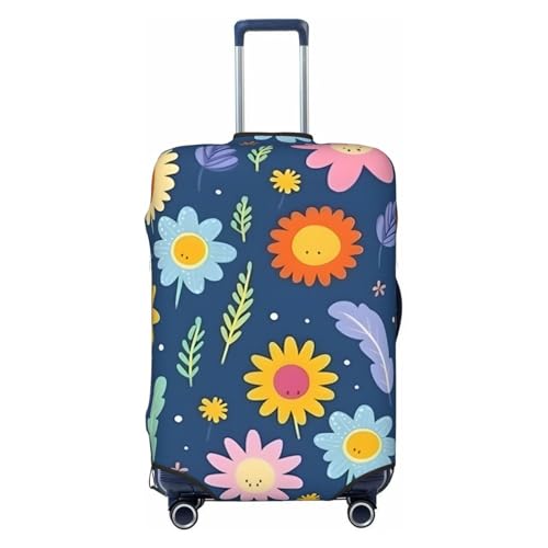Colorful Flower Travel Luggage Cover for Suitcase Anti-Scratch Fashion Suitcase Protector Washable Elastic Baggage Covers Fits 29-32 Inch Luggage for Travel Beach Holiday