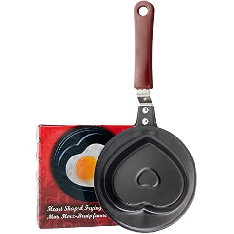 ootb Heart Frying Pan, Aluminium, Silver, 23 x 12 x 2.5 cm Cover