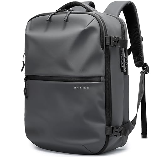 Image of BANGE Sleek Fashion Backpack Combines Anti-Theft Security with Lightweight Comfort for Trendy Travelers, Grey, M, Casual