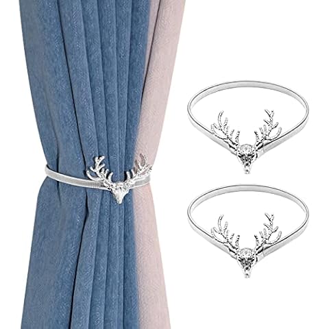 UCINNOVATE Curtain Tiebacks Silver Elf 2 Pack Adjustable Curtain Holdback Curtain Ties for Curtain Holdback Window Decoration Cover