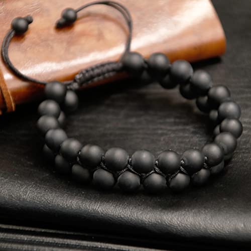 Colorfey Protective Crystal Bracelets, Genuine Stone Black Onyx Beads Healing Bracelets For Men Women #TOP6