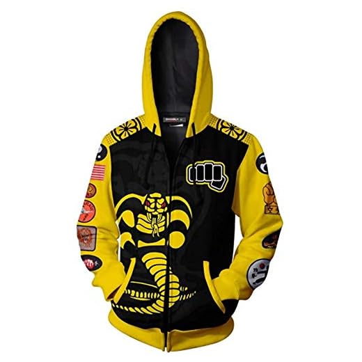 Cobra Kai - Sudadera con capucha para niños, diseño de karate, color amarillo