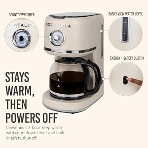 Nostalgia Classic Retro 10 Cup Coffee Maker, Cream — photo 5 of 6