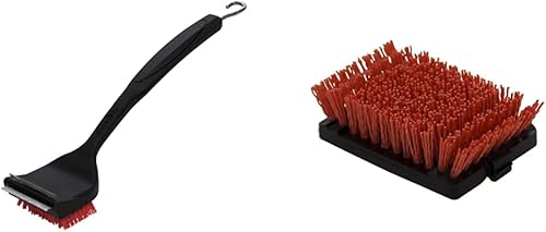 Char-Broil 8666894 Cepillo de parrilla de cerdas de nailon más seguro reemplazable con tecnología Cool Clean, tamaño único y cabezal de repuesto de
