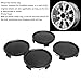 74mm Wheel Hub Center Caps Black Base 4Pcs Stylish Look Car Rim Hub Cap with Metal Ring for Vehicle