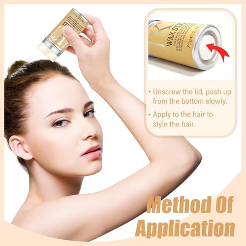 Image of Hair Wax Stick 75g with Beeswax, Avocado Oil, Vitamin E & Hydrolyzed Silk Protein | Hair Styling Wax Stick for Men & Women | Smooth Finish, Frizz Control & Easy Everyday Styling