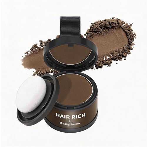Nicgou Hairline Shadow Powder, Hair Shadow Root Cover Up, Hair Line Concealer Root Cover Up, Unisex Root Touch Up Hair Powder (Dark Brown, 01)