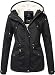 Produktbild MARIKOO Damen Winter Jacke Parka Winterjacke Teddyfell gefüttert B376 [B376-Manolya-Schwarz-Gr.M]