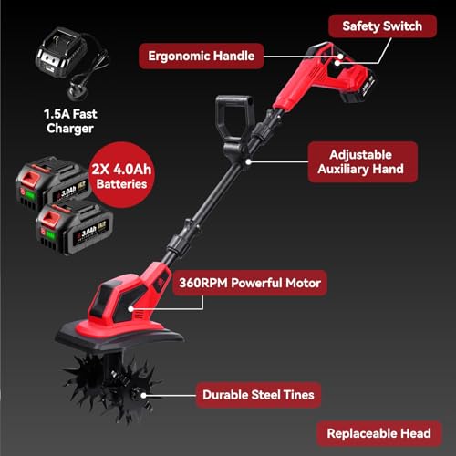 Cordless Tiller Rotavator Electric Garden Cultivator - Image 8