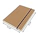 CooLeathor A5 Blank Notebook - 5.8 x 8.25 Inches Hard Kraft Cover Sketch Book with Elastic Closure, 80 Sheets / 160 Pages, Thick 100gsm Paper, Great for Sketching, Writing and Journal Refill