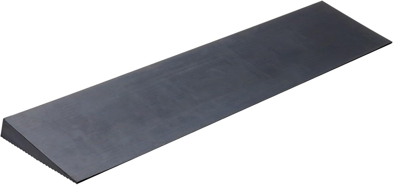 VEVOR 1.6 Rise Cuttable Threshold Ramp for Doorways, 35.4 Wide Natural Rubber Wheelchair Ramp, Non-Slip Solid Rubber Ramp with Double-Sided Tape for Doorways,Driveways,Bathroom,Smooth Tile