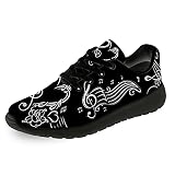 Music Note Shoes Mens Womens Running Shoes Walking Tennis Sneakers Clef Music Sign Sheet Floral Art