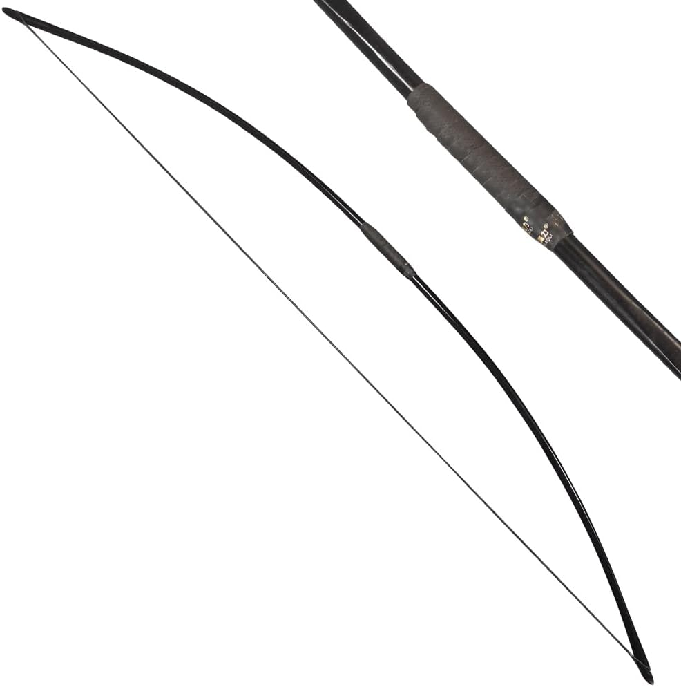 ZSHJGJR 66" Archery Traditional Longbow Hunting English Longbow 25-150LBS One-Piece Recurve Bow Straight Bow Right/Left Handed for Outdoor Hunting Target Shooting