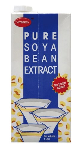 La leche de soja sin azúcar VITASOY 1L de Hong Kong - Juego de 3 piezas