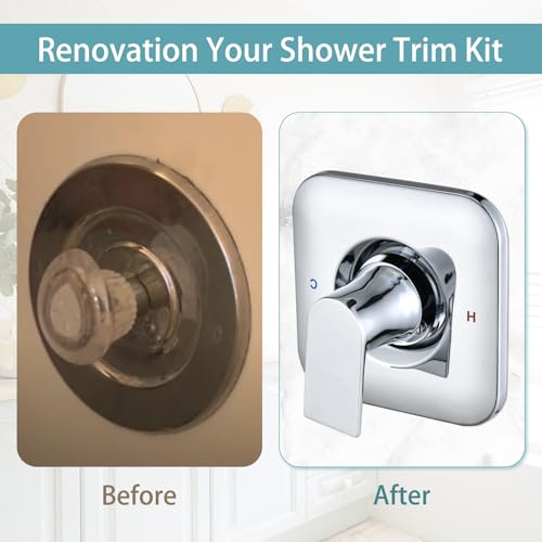 Replacement for Moen Shower Faucet Trim Kit Only Fit Posi-Temp Pressure-Balancing Valve (Valve& Catridge Not Inclued), Volume and Temperature Control Level Handle, Chrome T2471