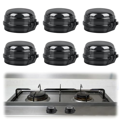 Miniatura 8 de Muyapay 6 Piezas Cubiertas De Seguridad Para Perillas De Horno, Seguridad Botones Horno, Cubiertas Para Perillas De Cocina De Gas, Cubierta Protectora Para Perilla De Seguridad Para Niños Negro