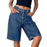 Vintage Y2K Straight Leg Baggy Denim Bermuda Shorts...