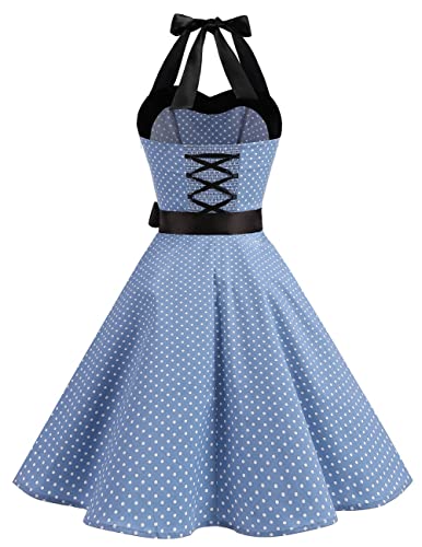 DRESSTELLS Women's Vintage 1950s Cocktail Party Dress Retro Wedding Guest Halter Rockabilly Swing Dresses - Image 4