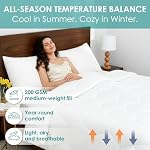 White Label Tencel Duvet Insert Comforter - Tencel Lyocell Shell with Cooling Gel Fiber Fill - Moisture Wicking Hypoallergenic All Season Bedding - 200 GSM Breathable Oeko TEX Certified Quilt - Twin