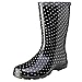 Sloggers Women's Waterproof Rain and Garden Boot with Comfort Insole, Black/White Polka Dot, Size 8, Style 5013BP08