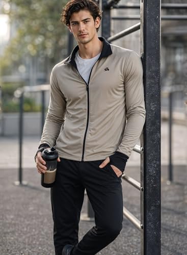 Image of ADRO Sunscreen Jacket for Men UV Sun Advanced Protection Running Jackets For Mens Biker Jackets with Zipper Sports jacket for men