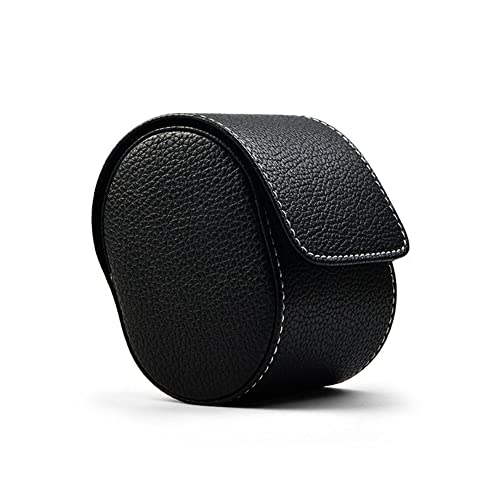 Bnwoinb Sac de Montre éTui de Montre-Bracelet en Cuir PU avec Fermeture éClair BoîTe à Bijoux Portable de Deux Couches D'Organisateur de Montre en Peau de Vache, Noir Cover
